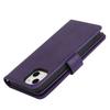 For iPhone 13 mini Stand Case PU Leather Phone Cover with Straps/Zipper Wallet/Multiple Card Slots