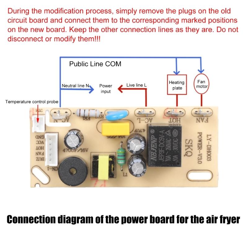 Easy installation Air Frying Control Board Precise Temperatures Regulation Energy Efficient Plastic Component