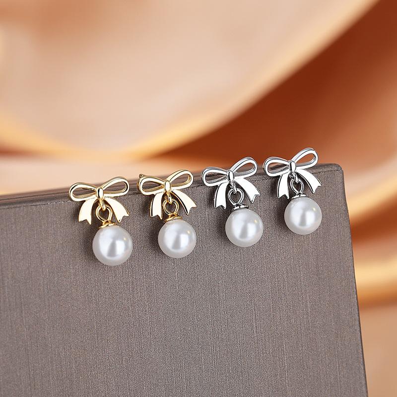 Bow Fritillary Earrings Women S Summer Sterling Silver Premium Trend Earrings Temperament Ear Jewelry 925 sterling silver