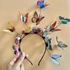Elegant Korean-Style Bridal Floral Wreath Butterfly Headband