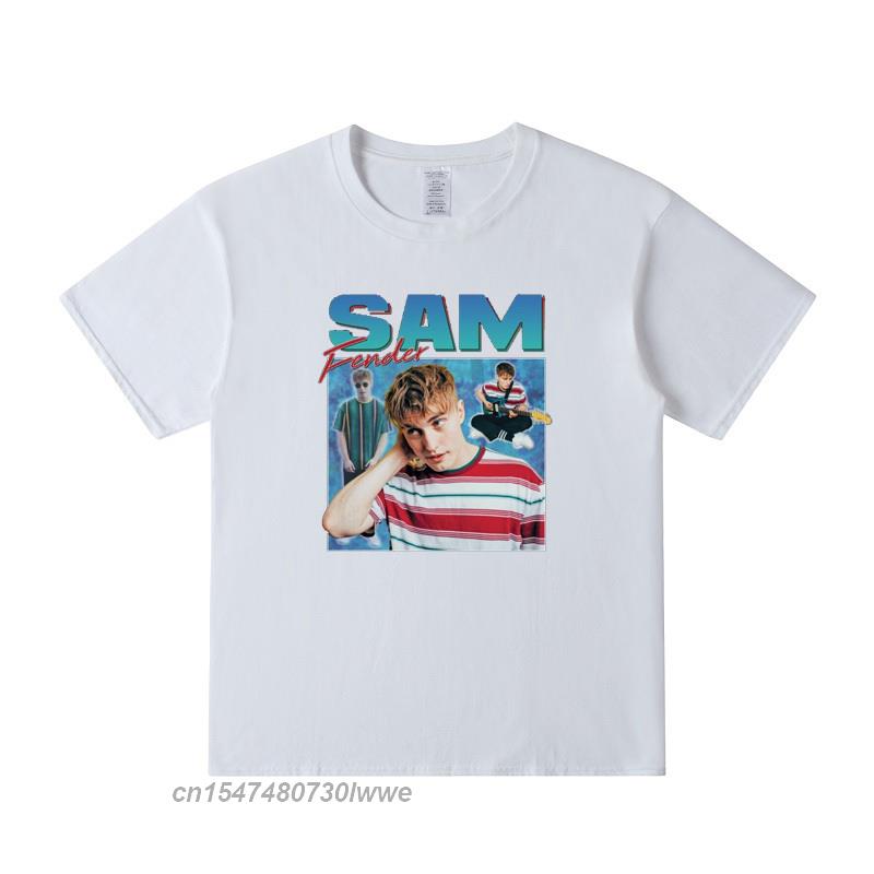 Sam Fender Homage TShirt Tee Funny Graphic Retro Party Tour Tribute 80s Graphic T Shirts Top Quality Cotton Unisex Tshirt