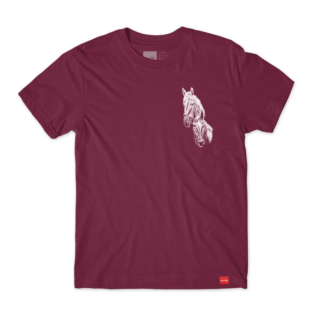 Chocolate Skateboards San Choco Horses Tshirt Burgundy L