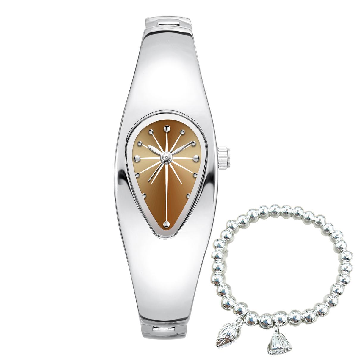 

Millennium style shaped y2k water drop watch retro trend niche female personality medieval bracelet watch lotus silver bracelet