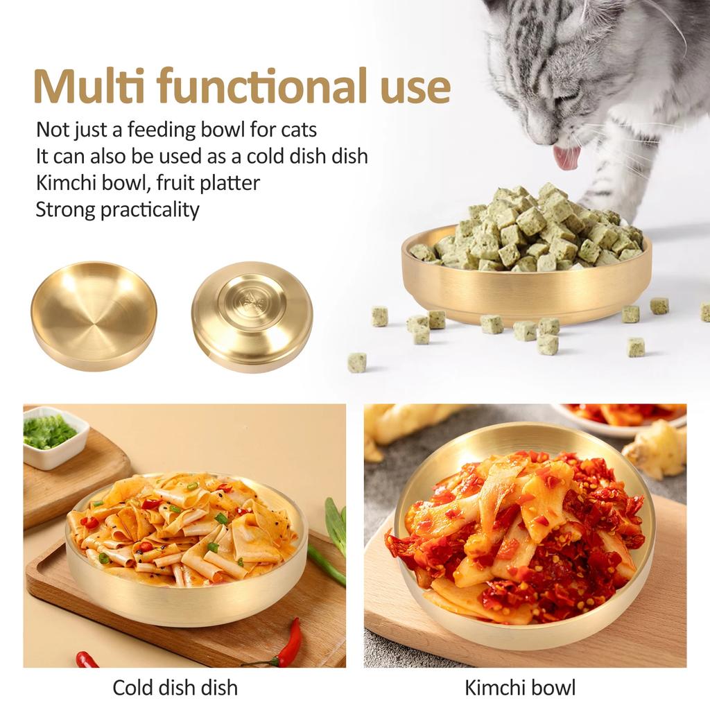 4 Pcs Food Stainless Steel Round Shape Dog Cat feeder Bowl Large Opening Shallow Dish Pet feeding & watering supplies