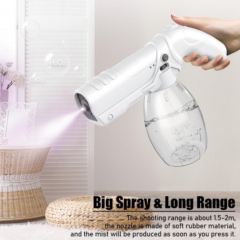 800ML USB Wireless Electric Spray Guns Atomization Disinfection Guns 1200Mah Rechargeable Alcohol Handheld Cleaning Tools White