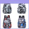Chinese Pattern Nylon Casual Backpack For Middle School Students With Laptop Pocket For Daily Use