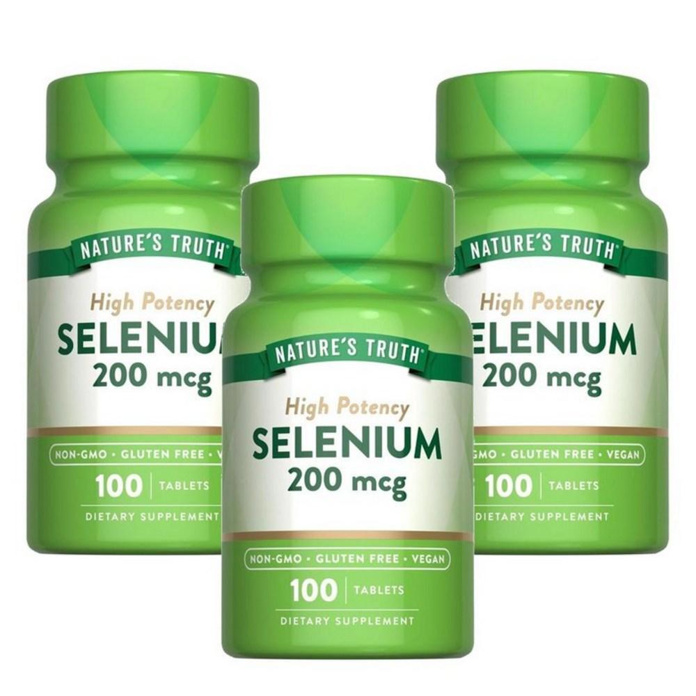 Nature's Truth Selenium 200mcg 100 Tablets 3 pcs