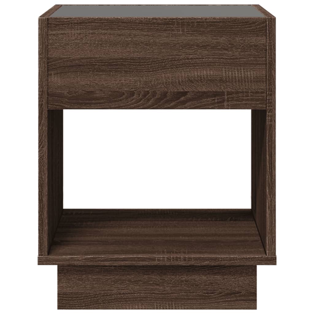 Infinity LED Coffee Table in Brown Oak Effect 40 x 40 x 50 cm