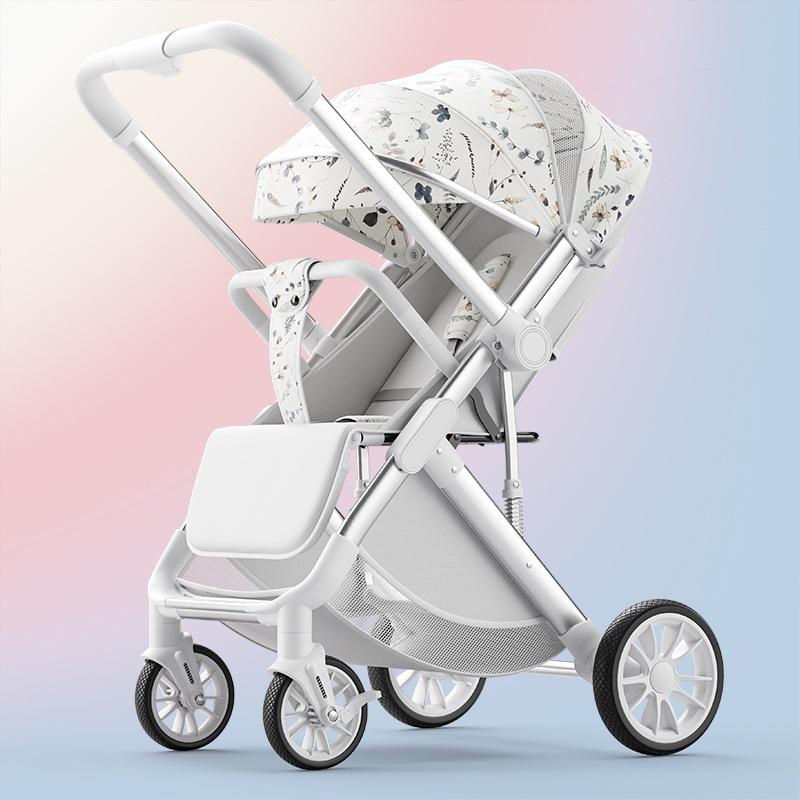 Lightweight Foldable Baby Stroller, High View, Two-Way Pushing, Newborn Essential, Safe, Sit-and-Lie Design
