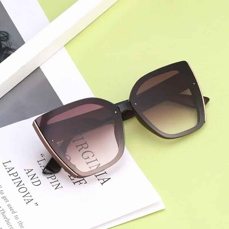 Oversized Cat Eye Sunglasses Women 2024 Luxury Brand Fashion Large Frame Square Sun Glasses for Men Retro Trendy Cateye Eyewear