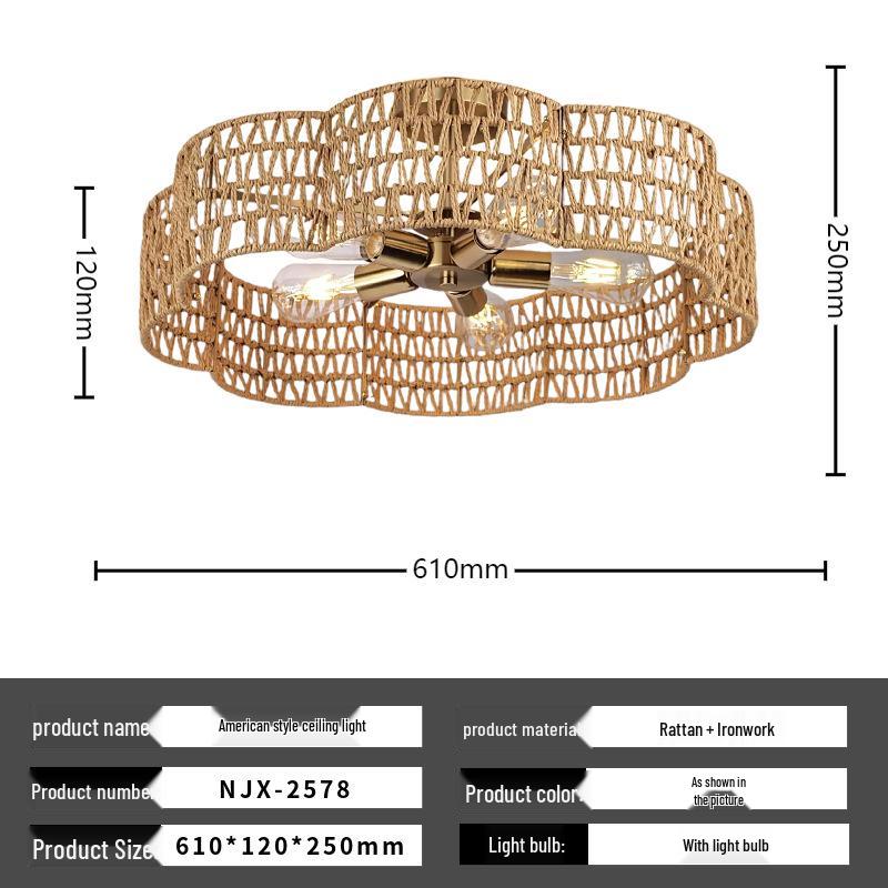 Modern Minimalist Hemp Rope Pendant Light for Bedroom, Study, and Tea Room