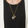 [MELODY] [Melody Accessories] Made in Japan Three Open Moon Long Pendant (OP-128) Long Necklace Type A Gold Color x Black