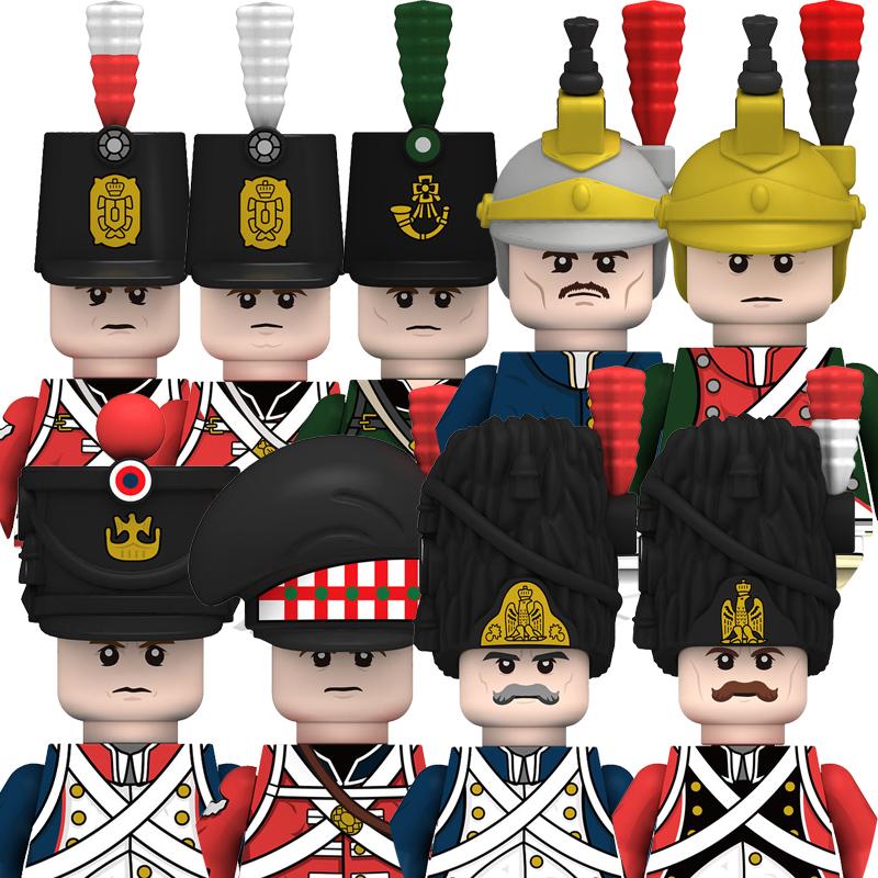 Activating Toys Medieval Knight & Napoleonic Wars Soldier Figures British French Army Moc Building Blocks Military Bricks Toy For Children Gift