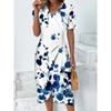 Printed Hem Irregularly Split Dress Print Hem Irregular Slit Dress