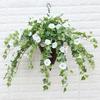 Artificial Morning Glory Trumpet Fake Plant Rattan Plastic Flower Wall Hanging Orchid Home Balcony Garden Outdoor Decor