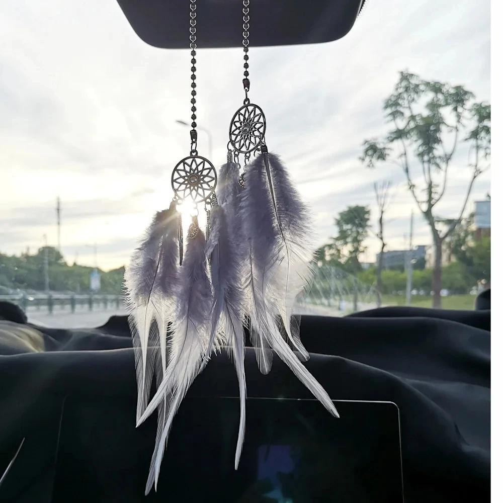 1/2 Stück Auto Innenzubehör Traumfänger Mehrfarbig Auto Innenraum Rückspiegel Anhänger Glücksbringer Auto Ornament Dekor