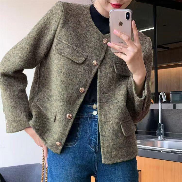 2024 Autumn/Winter Women s Wool Short Jacket: Chic, Fashionable, and Elegant S (Recommended for 80-95 kg)