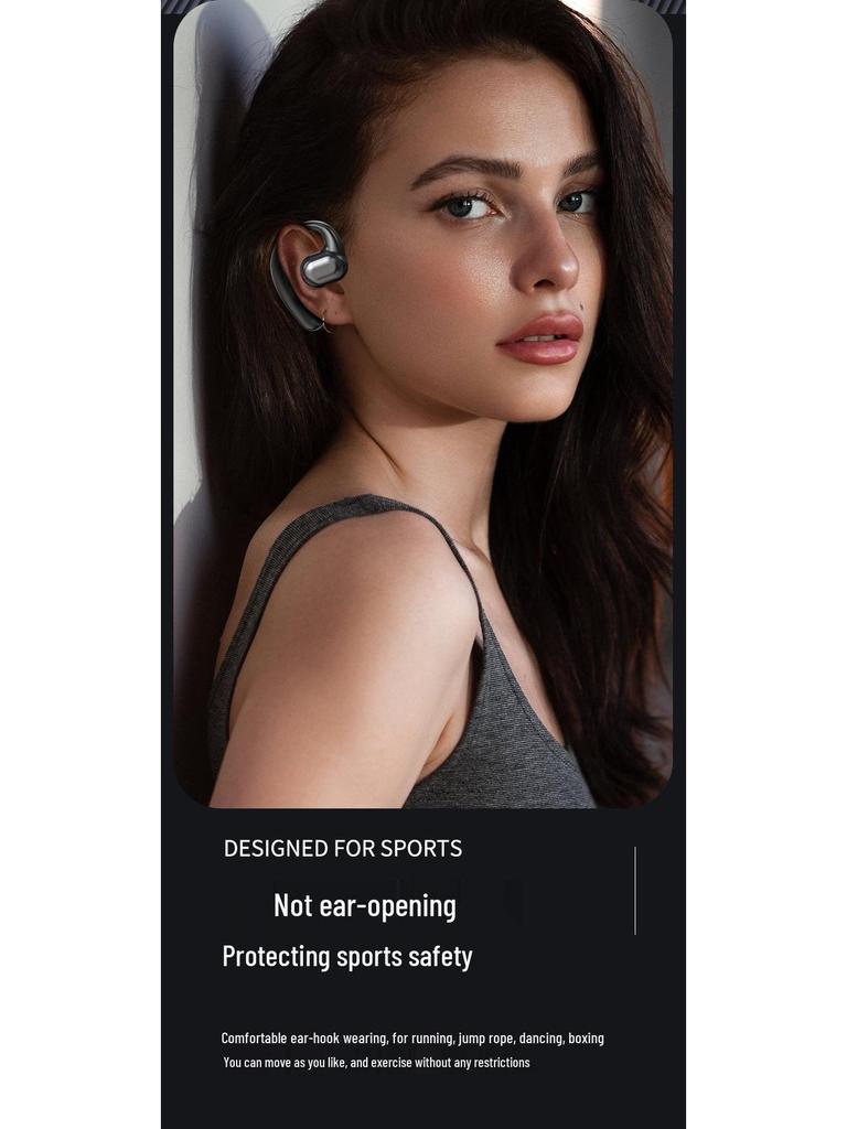 New Bone Conduction Bluetooth Sports Earphones with Dual Ear, Non-In-Ear Design, Digital Display, and Sweatproof.