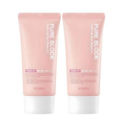 A’PIEU Pure Block Tone‑Up Sun Base EX SPF50+ PA+++ 50ml ×2 Pack
