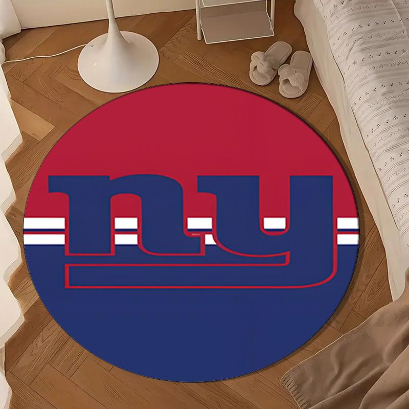 New York Giants Logo Round Mat, Anti-slip Circle Carpet Chair Rug For livingroom,Bedroom, Doormat Home Decor Gift Christmas Gifts