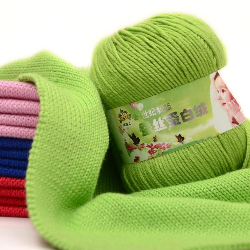 Silk Protein Velvet Baby Yarn - Medium Thick Milk Cotton for Children's Hand-Knitted Crochet.