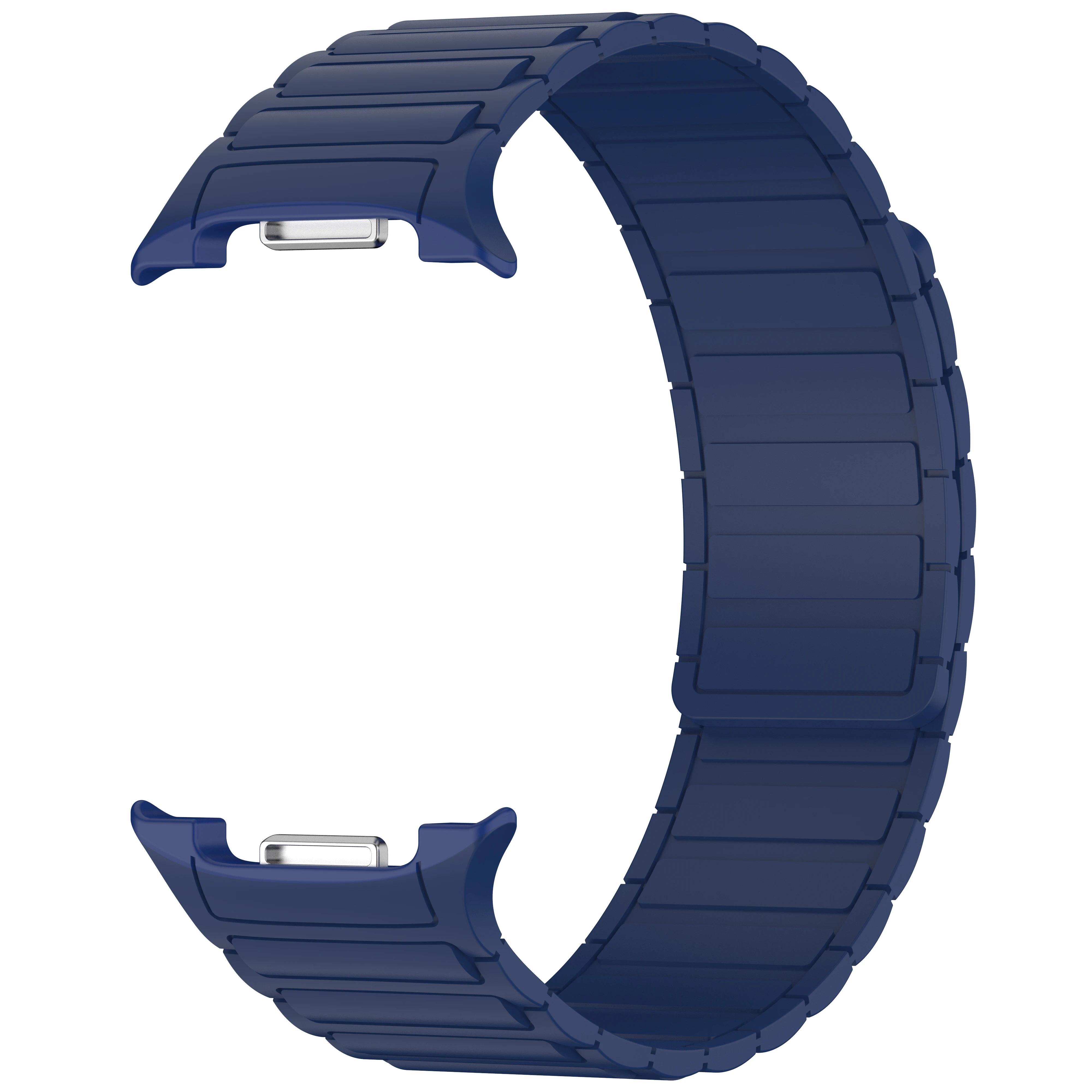 

Silicone Strap for Samsung Galaxy Watch 8/8 Classic 46mm 40mm 44mm Sports Magnetic No Gaps Bracelet Wristband for Galaxy Watch 8 Watch 8 Classic 46mm midnight синього кольору