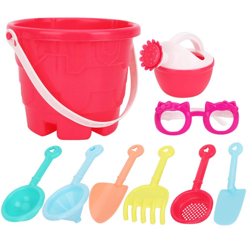 Multicolour Beach Toys Set Reusable Beach Bucket Shovel Water Toys For Children