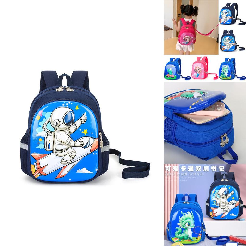 Adorable Cartoon Hard Shell Backpack For Kids With Playful Designs In Blue And Pink