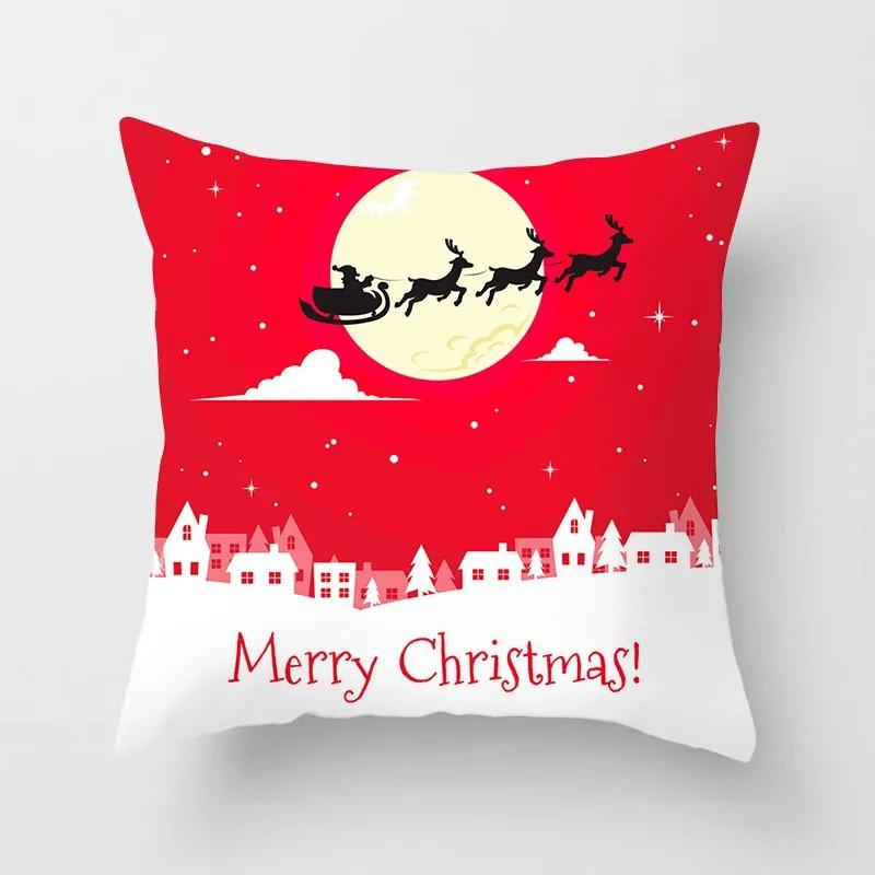 Christmas Themed Pillowcases Car Accessories Office Santa Claus Living Room Sofa Home Pillowcases