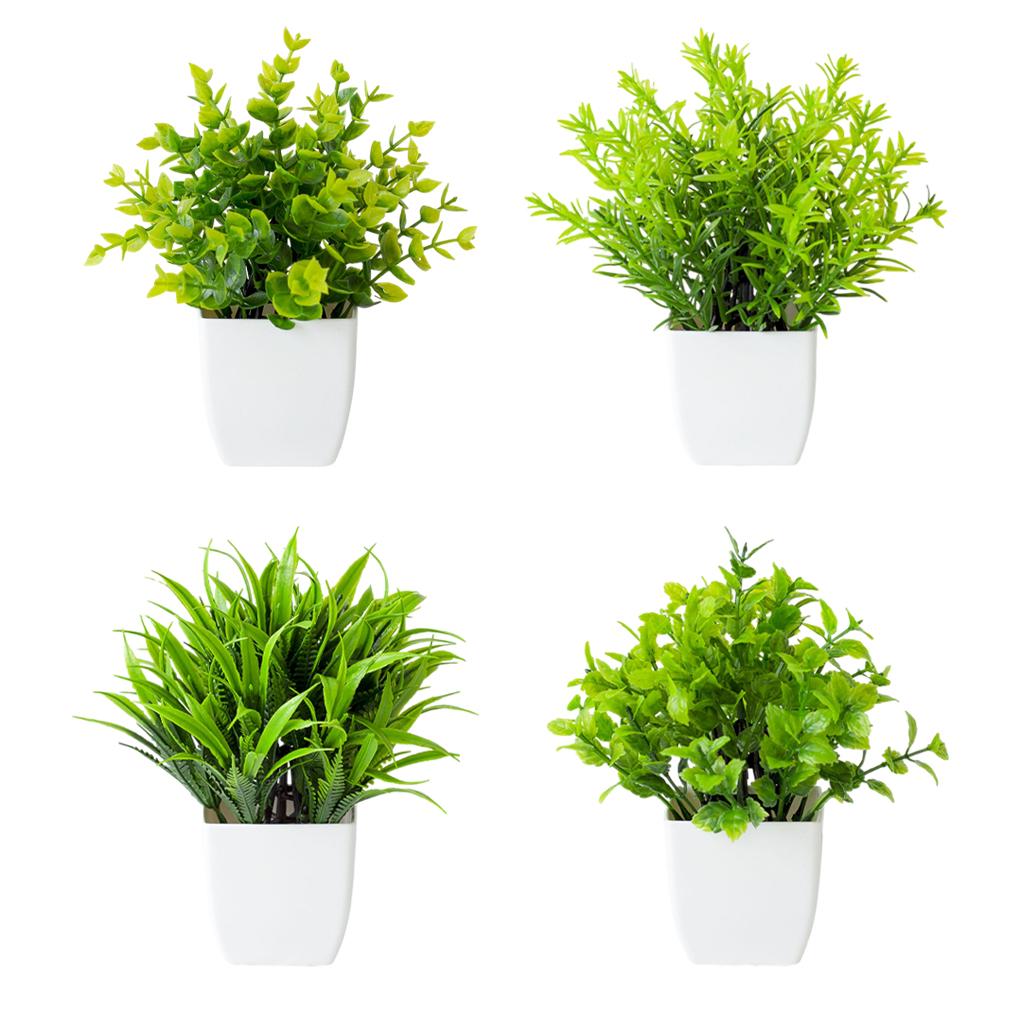 Plantas artificiais ecológicas, ornamentos para casa realistas e de baixa manutenção, ornamentos em vasos