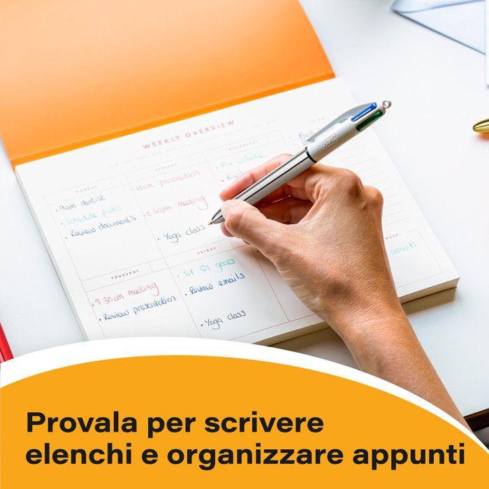 Ballpoint Pen - BIC - Shine - 4 Colors - Retractable - Refillable - Medium Tip 1mm