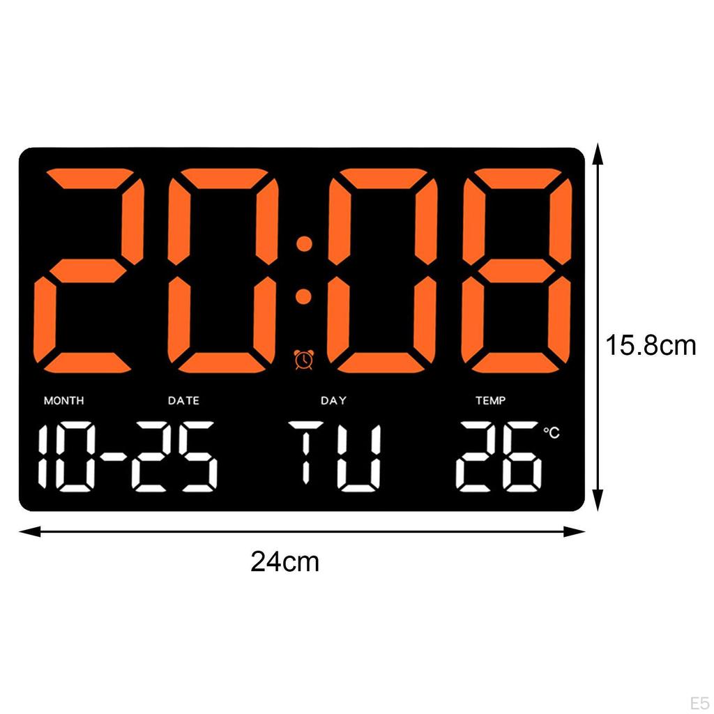 Alarm Clock Digital Multifunctional LED Display Temperature Kids Adults Wall
