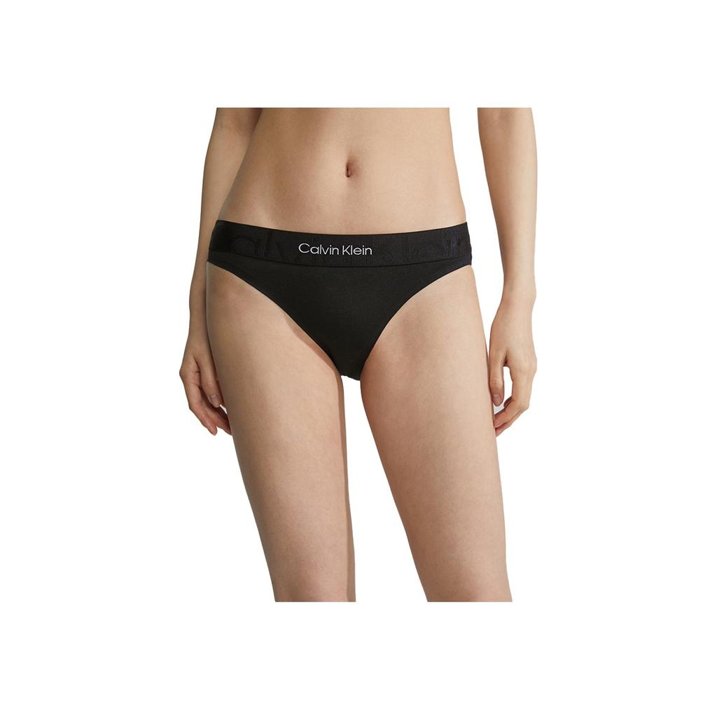 Calvin Klein Double Gravity Belt Letter Jacquard Cotton Sexy Bikini Underwear Women underwear Space-Black QF6993AD-UB1