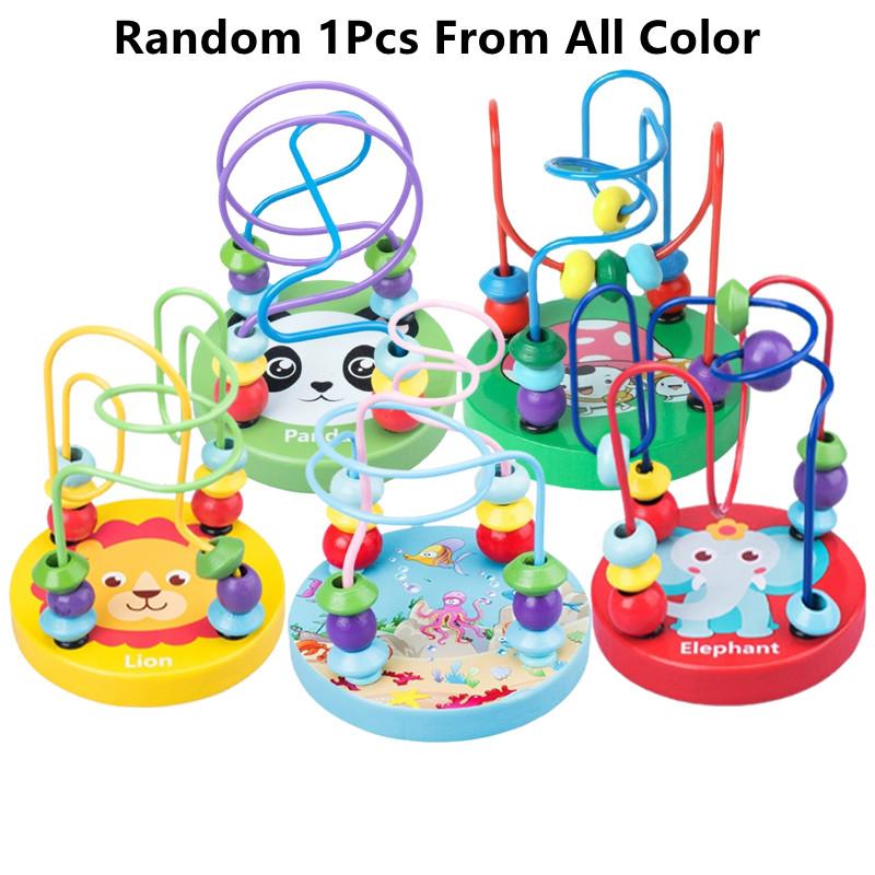 Montessori Baby Toys Wooden Roller Coaster Bead Maze Toddler Early Learning Educational Puzzle Math Toy for Children