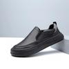 Men's Genuine Leather Slip-on Loafers with Soft Sole - Formal Black Business Shoes, Comfortable and Stylish for 2026.
