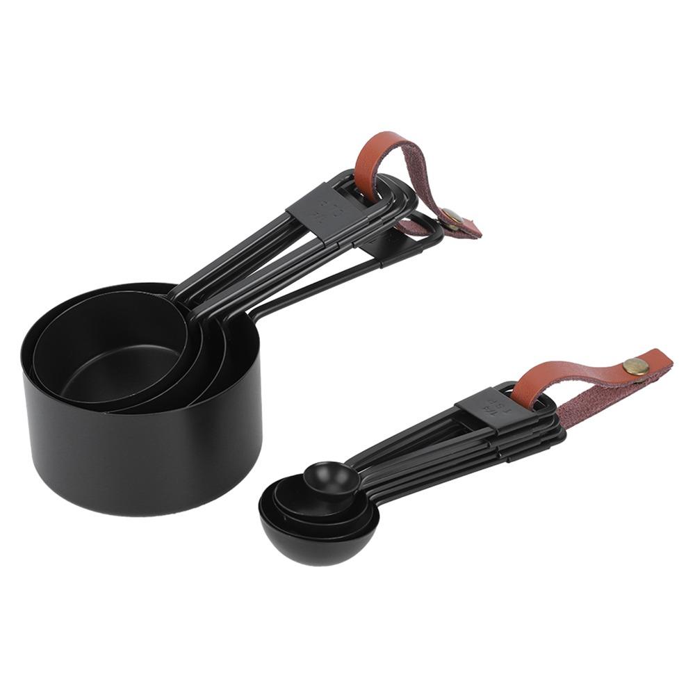 Black Measuring Spoon Set with Scale Baking Measuring Tools Measuring Cups Set Baking Cooking