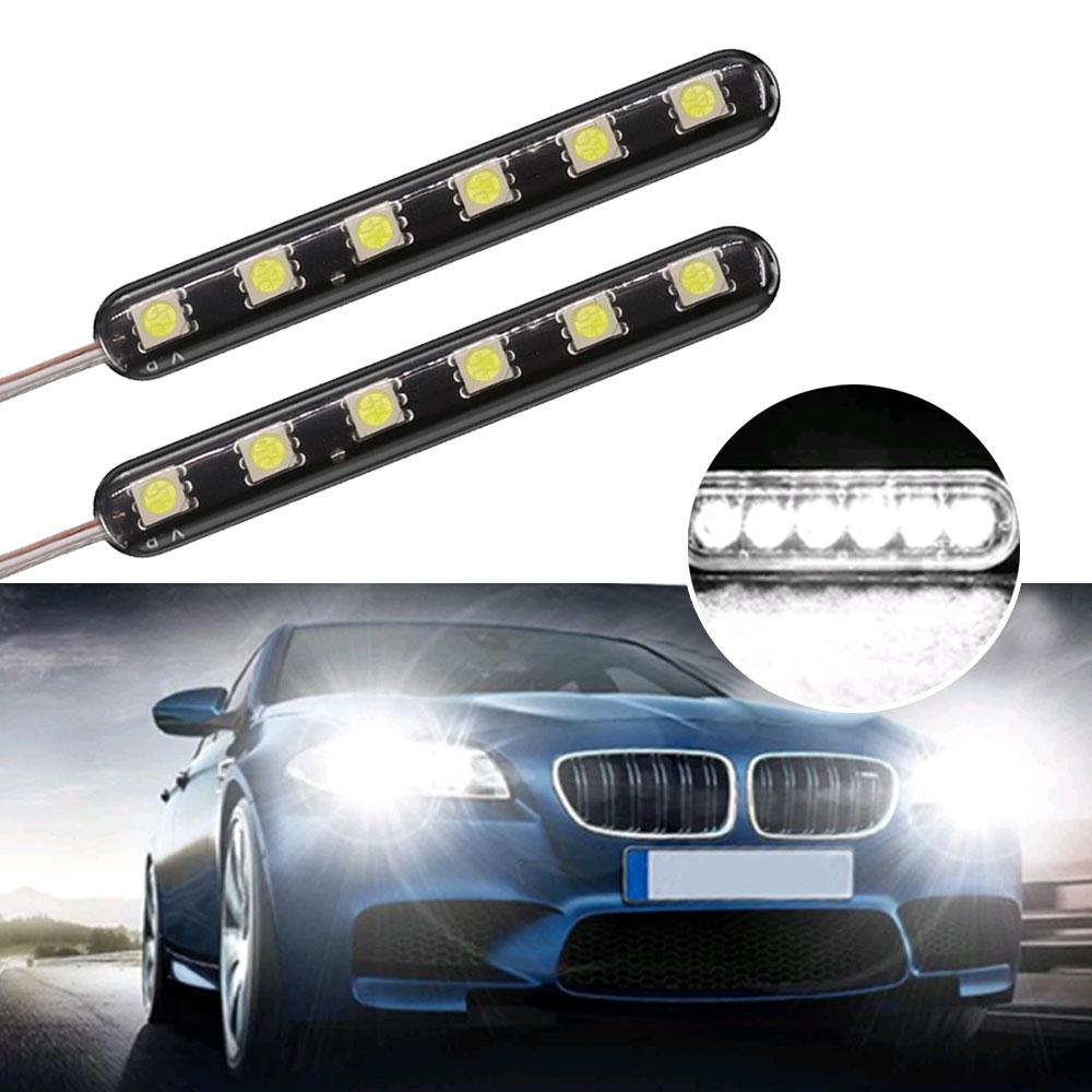 Universal Flexible 6 LED Motorcycle DRL Brake Light Turn Signal Light Strip Number License Plate Light Flashing Tail Stop Light