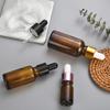 1PC Dropper Bottles for Essential Oils Amber Glass Bottles with Eye Droppers Tincture Bottles Leak Proof Travel Bottles