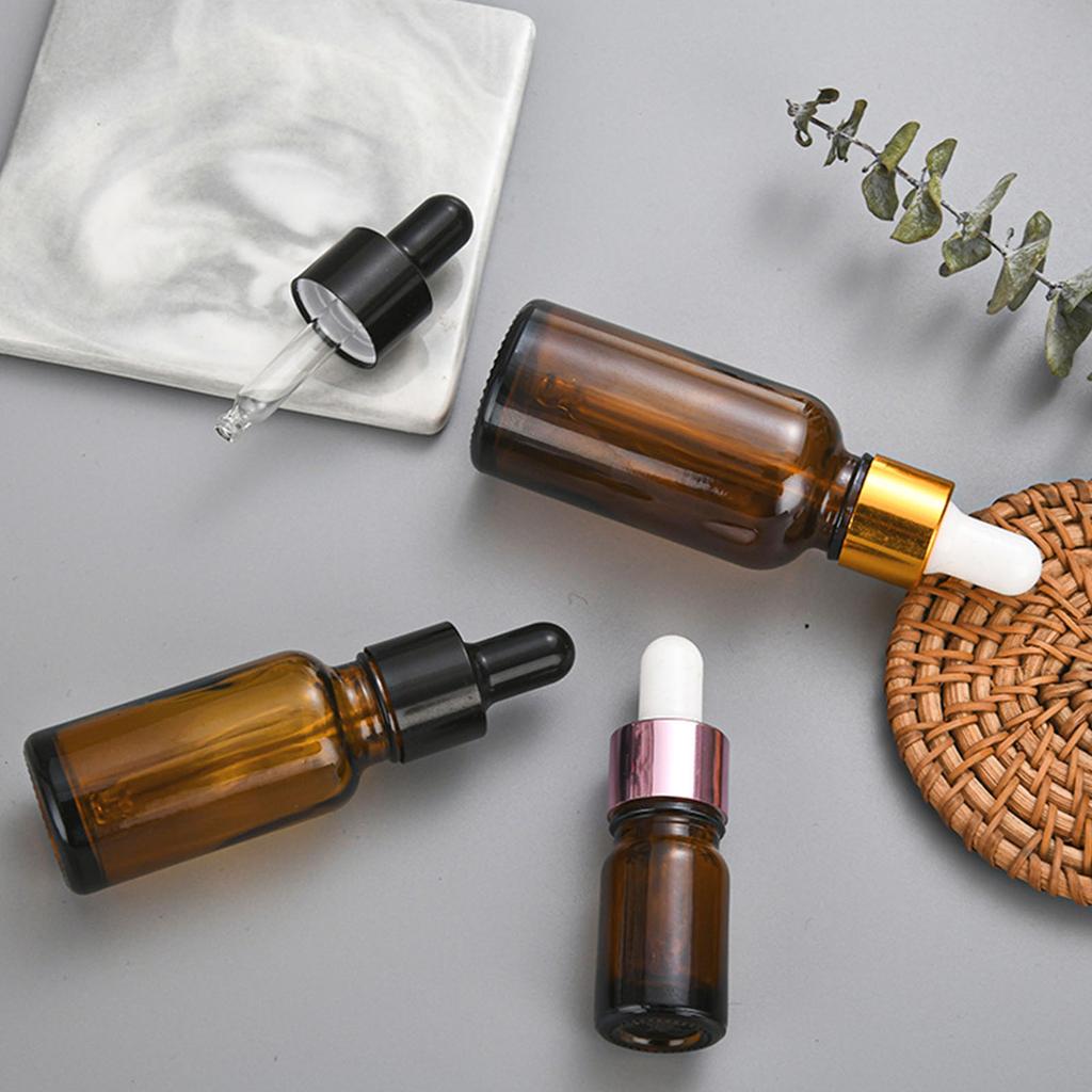 1PC Dropper Bottles for Essential Oils Amber Glass Bottles with Eye Droppers Tincture Bottles Leak Proof Travel Bottles