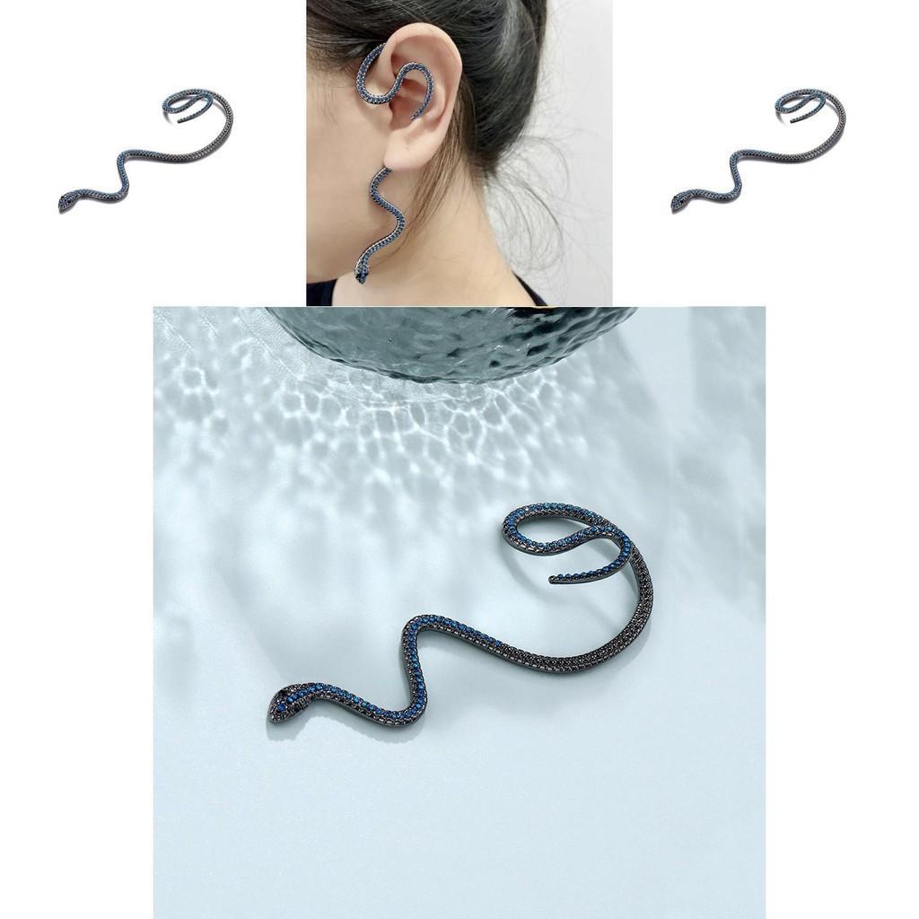 Snake Fashionable Black Earrings No Piercing Required Exquisite Long Jewelry Dangle