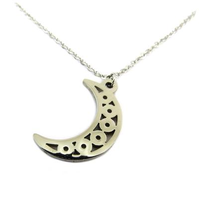 [P8060] - Silver 'Luna' Steel Necklace - 20x13 Mm