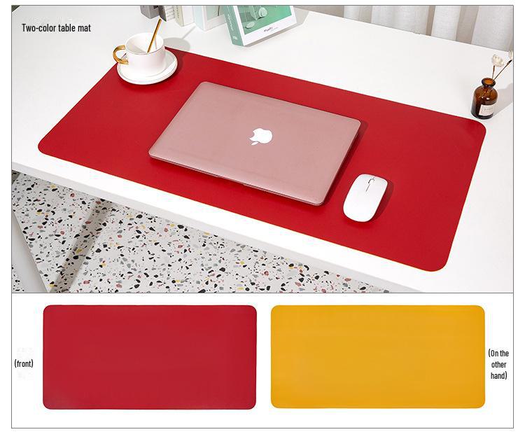 Two-Color Large Waterproof Leather Desk and Mouse Pad for Students and Computers