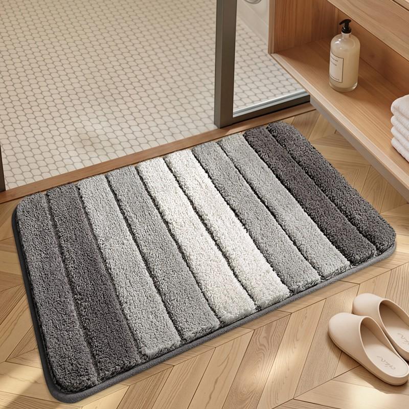 Plush Bath Mat Absorbent Non-Slip Floor Rug Bathroom Entrance Quick Dry Chenille Carpet Korean Style Home Decor
