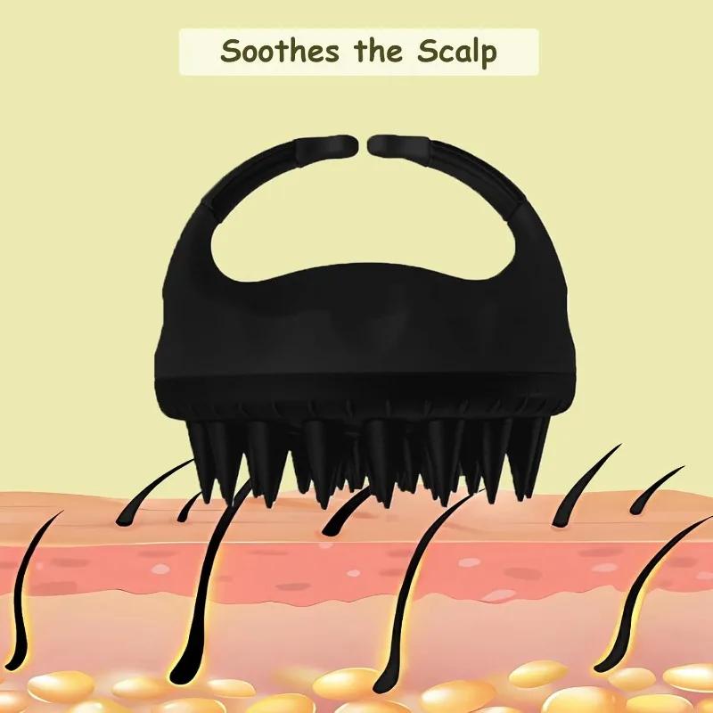 Silicone Shampoo Brush - Scalp Massage Comb for Hair Washing, Body Massage Brush for Bath & Shower, Salon Hairdressing Tool