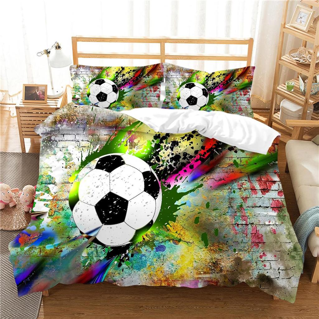 Football Duvet Cover Set Sport Home Bedclothes Queen King Size Bedding 3D Quilt Cover Boy Girl Highly Bedding Sets
