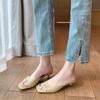 Fashion Summer Slingbacks Women Pumps Plus Size Modern Slippers Square Toe Low Heel Ladies Shoes Fashion Office Solid Color Sandals New