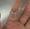 Korean Style Simple Ribbon Bowknot Ring for Women's Fashion Personalized Open Index Sweet Bow Finger Ring Y2K Jewelry Gift Party