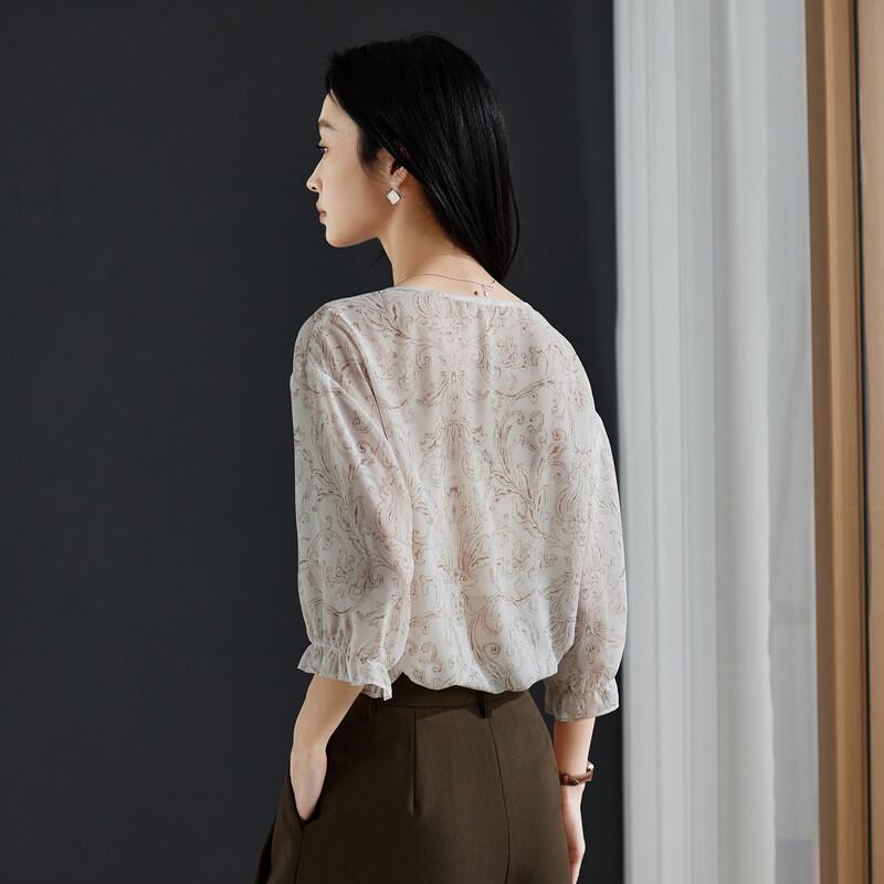 SOFSIL Vintage Print V-Neck Blouse