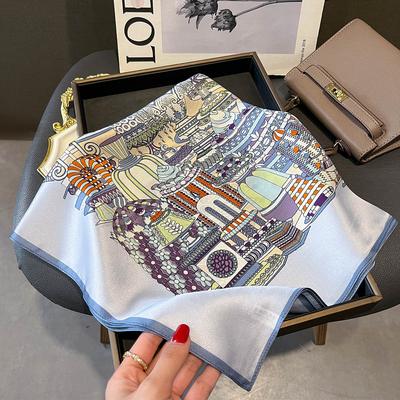 100% Silk Scarf Women Foulard High Quality Square Female Headkerchief Mulberry Neckerchief Shawl Wraps Hijab Bandana Scarves