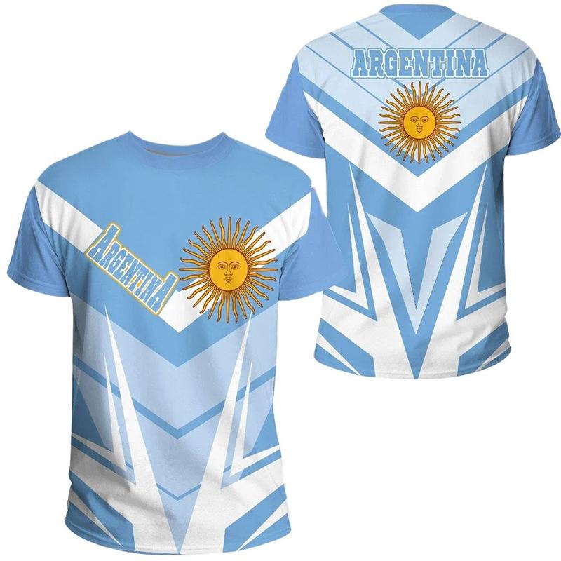 Argentina Fans 3D Print Sports Moisture-wicking Breathable Men Women T-shirt Football Jersey Club Team Uniform Short-sleeve Top